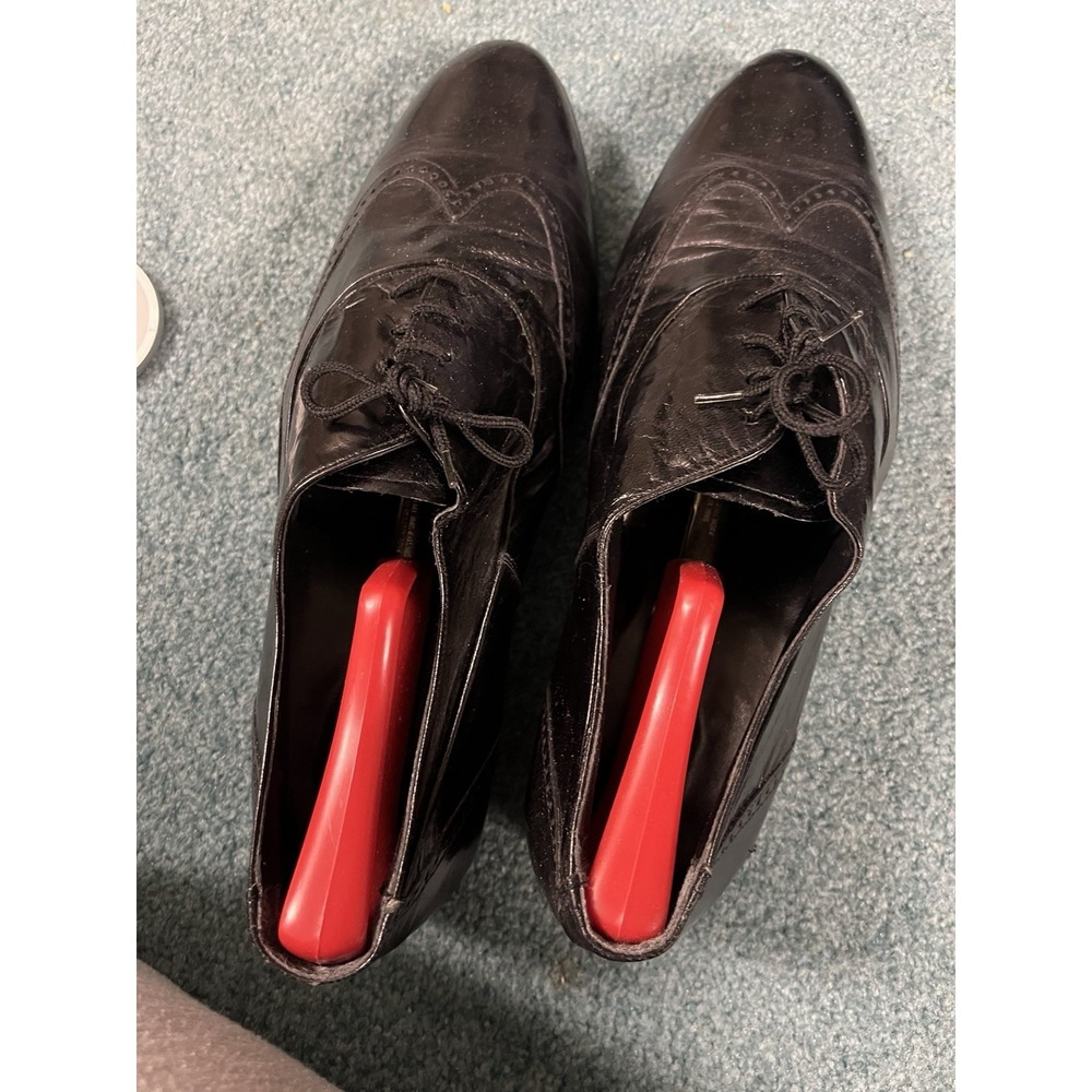 Mario De Gerard Men's Size 10.5 Black Leather Wing Tip DressShoe Cuoio Lace